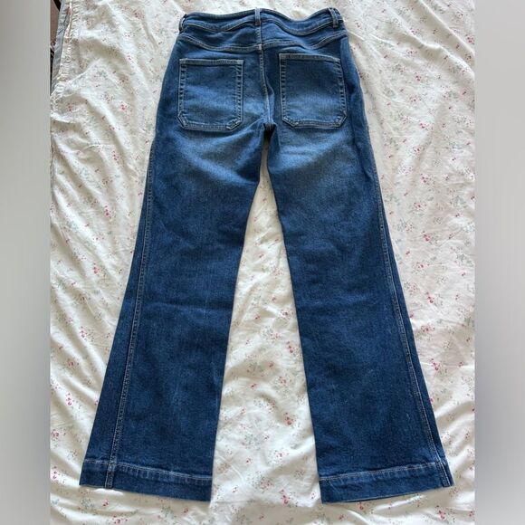 Rebecca Taylor Patchwork High Rise Flare Leg Cropped Jeans. Size 26 EUC - Picture 3 of 11